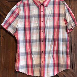 Original Penguin Red and Blue Casual Button Down Shirt